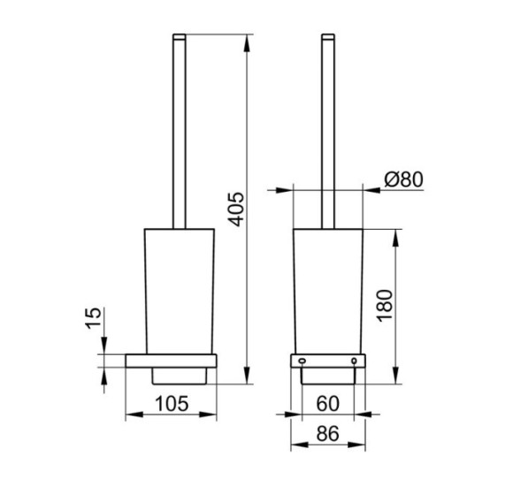 Keuco Edition 11 wc šepečio komplektas (pasirenkamos spalvos)