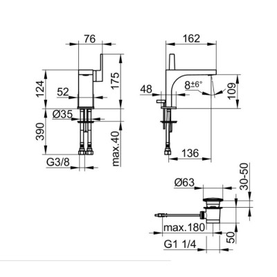 Keuco Edition 11 praustuvo maišytuvas 110, pasirenkamos spalvos
