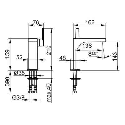 Keuco Edition 11 praustuvo maišytuvas 150, pasirenkamos spalvos