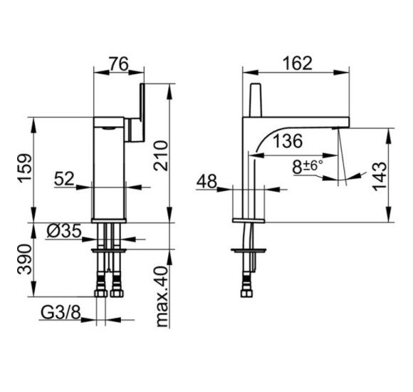 Keuco Edition 11 praustuvo maišytuvas 150, pasirenkamos spalvos