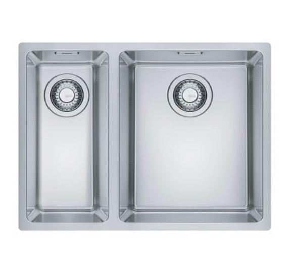 Franke MRX 160-34-19 Nerūdijančio plieno plautuvė, montuojama po stalviršiu, užkemšamas ventilis