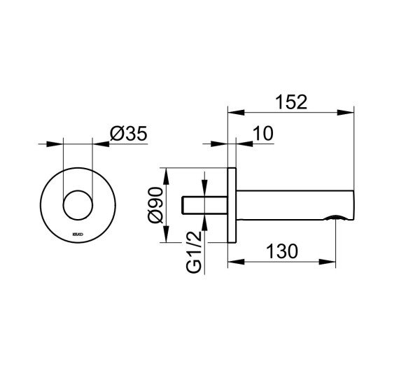 Keuco Edition 400 vonios snapas potinkinei sistemai, 152mm (pasirinkite spalvą)