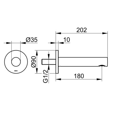 Keuco Edition 400 vonios snapas potinkinei sistemai, 202mm (pasirinkite spalvą)
