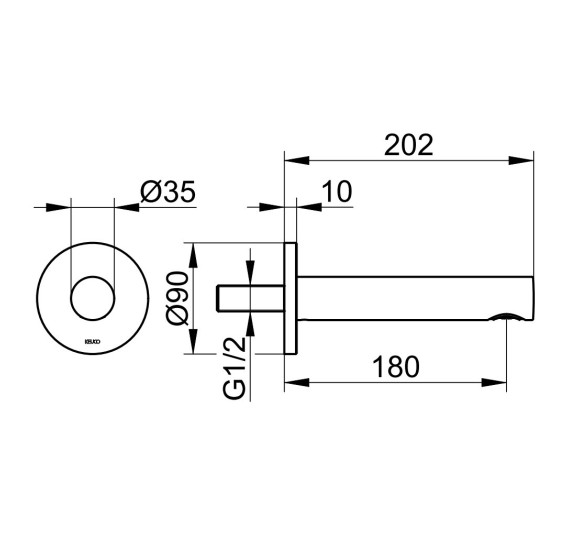 Keuco Edition 400 vonios snapas potinkinei sistemai, 202mm (pasirinkite spalvą)