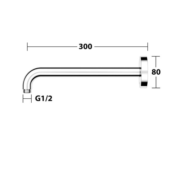 Keuco dušo galvos laikiklis, 300mm ilgio