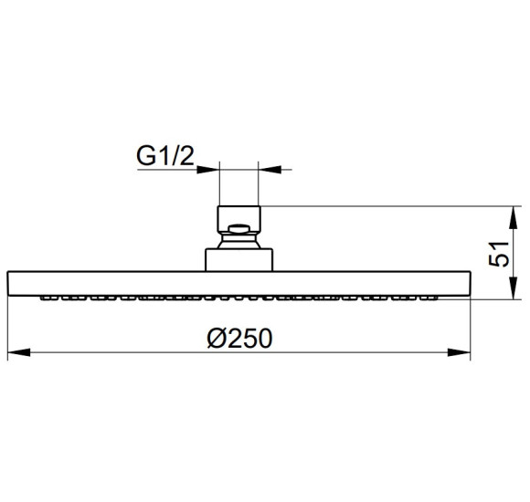Keuco apvali dušo galva 250mm skermens