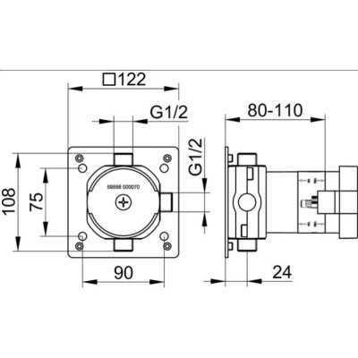 Keuco potinkinė dalis  2-jų krypčių diverteriui
