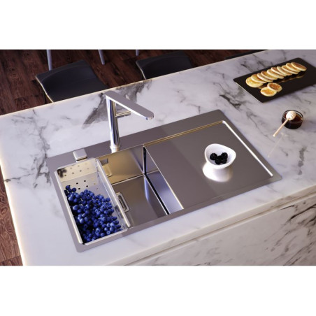 ALVEUS Stylux 50 nerudijančio plieno plautuvė, kairė pusė