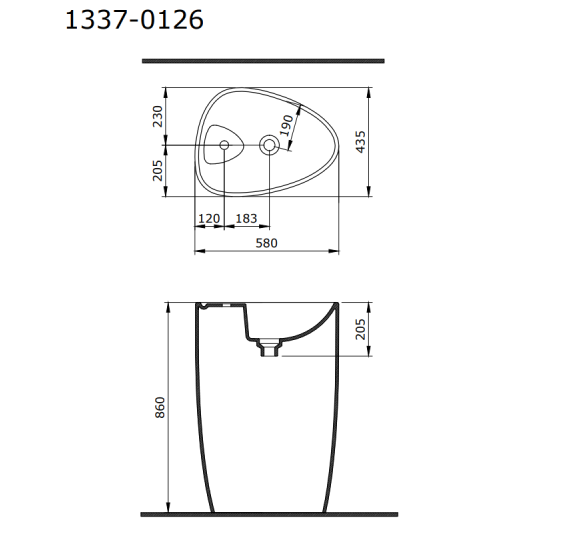 BOCCHI praustuvas  ETNA Monoblok 580x435 (1337)