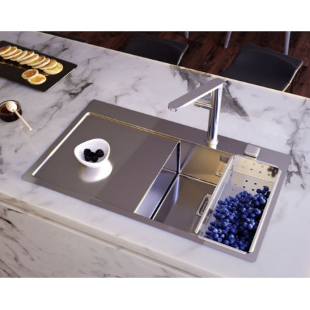 ALVEUS Stylux 50 nerudijančio plieno plautuvė, dešinė pusė