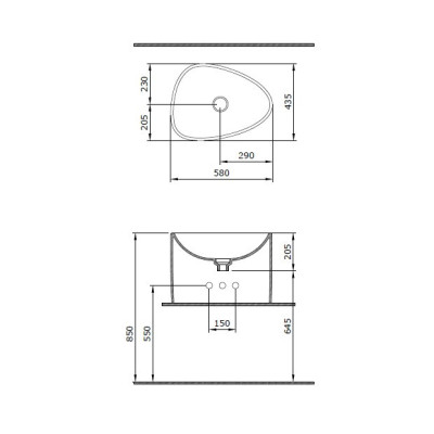 BOCCHI praustuvas ETNA Monoblok 580x435 (1162)