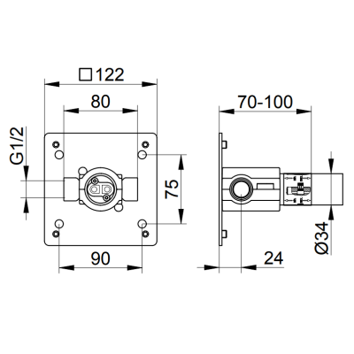 Keuco IXMO potinkinė dalis, vienos dalies praustuvo maišytuvui