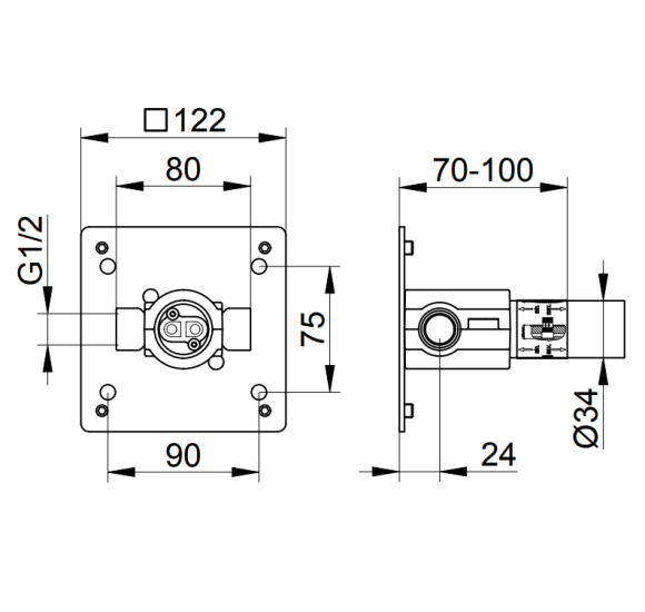 Keuco IXMO potinkinė dalis, vienos dalies praustuvo maišytuvui