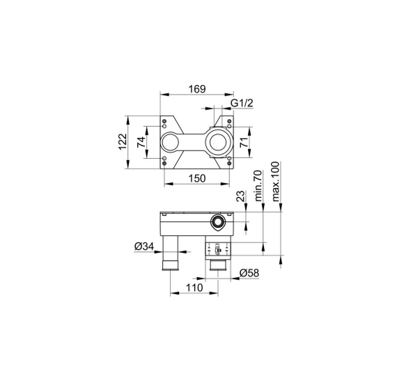 Keuco potinkinė dalis dviejų dalių praustuvo maišytuvui