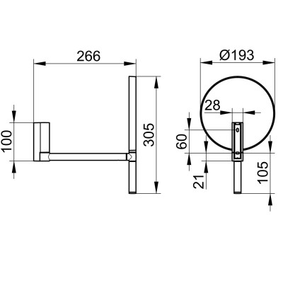 KEUCO Plan kosmetinis veidrodėlis, pasirenkamos spalvos