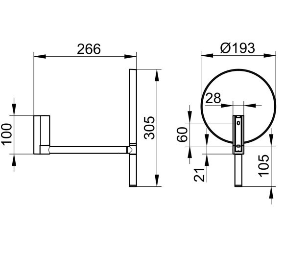 KEUCO Plan kosmetinis veidrodėlis, pasirenkamos spalvos