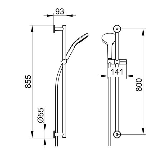 Keuco IXMO rankinio dušelio komplektas