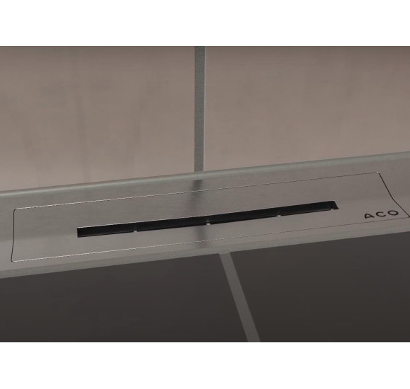 ACO ShowerDrain S+ Plates nerūdijančiojo plieno latako korpusas su grotelėmis, be trapo