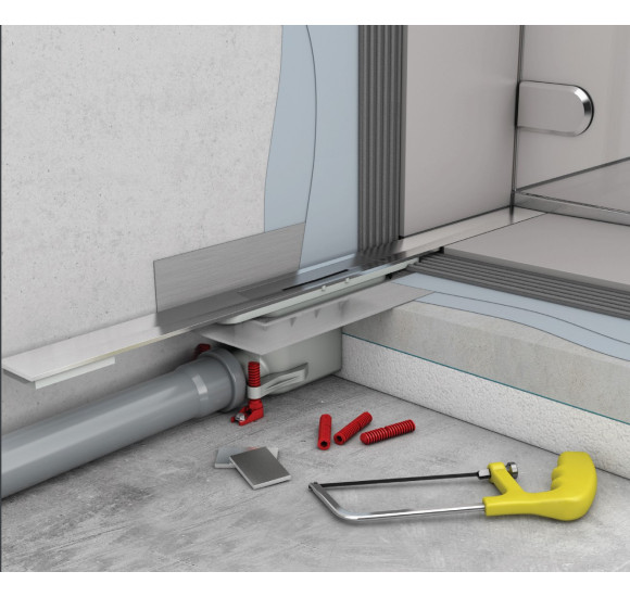 ACO ShowerDrain S+ dušo latako sifonas/korpusas. Aukštis 70-160 mm