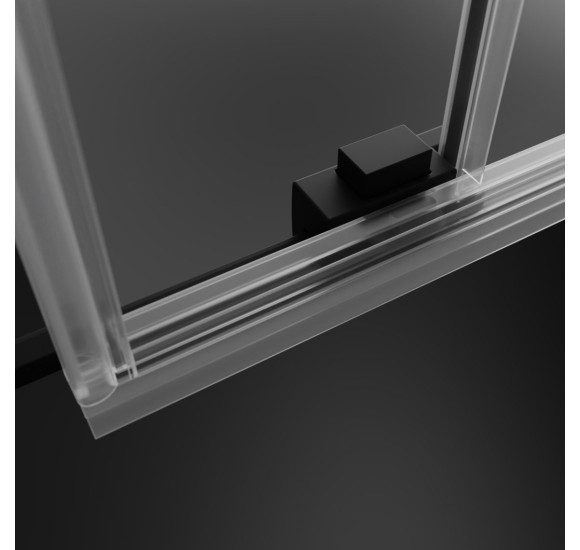 Idea Black KDD 90x90x200 dušo kabina, juodi profiliai, skaidrus stiklas