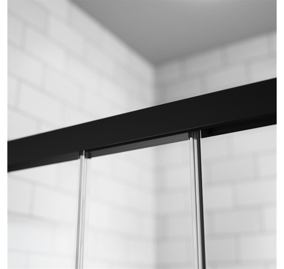 Idea Black KDD 90x90x200 dušo kabina, juodi profiliai, skaidrus stiklas