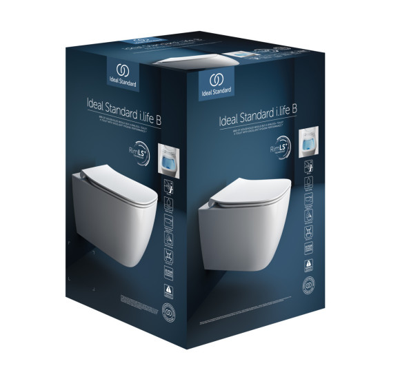Ideal Standard i.life B pakabinamas unitazas, (Rimless) su Soft close dangčiu, T533001
