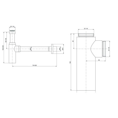 IDEAL STANDARD dekoratyvinis praustuvo sifonas G1 1/4, chromas, E0079AA