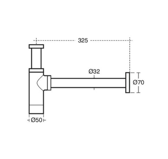 IDEAL STANDARD dekoratyvinis praustuvo sifonas G1 1/4, chromas, E0079AA