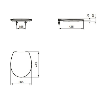 Ideal Standard Eurovit WC sėdynė su dangčiu, baltas, E131701