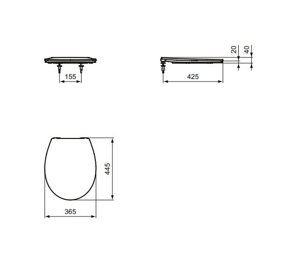 Ideal Standard Eurovit WC sėdynė su dangčiu, baltas, E131701