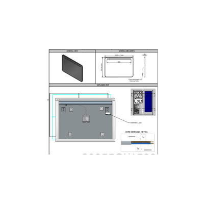 ZOE Vonios veidrodis su LED apšvietimu - Schema