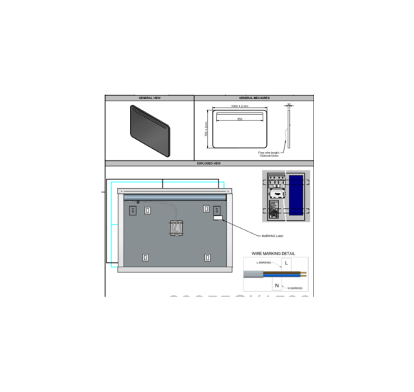 ZOE Vonios veidrodis su LED apšvietimu - Schema