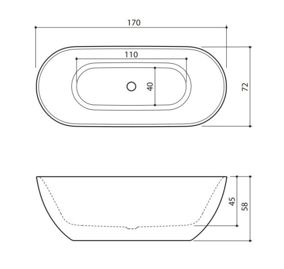 Balteco Xonyx vonia FABO 170x72x58cm