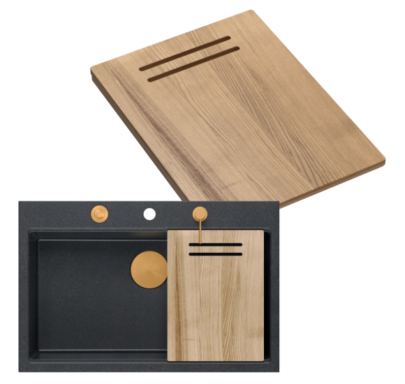 IŠPARDAVIMAS. Quadron medinė pjaustymo lentelė (uosis), 380x280 mm