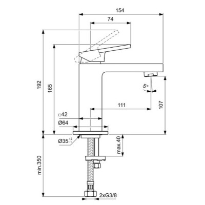 Ideal Standard Extra maišytuvas praustuvui, BD501, pasirenkama spalva