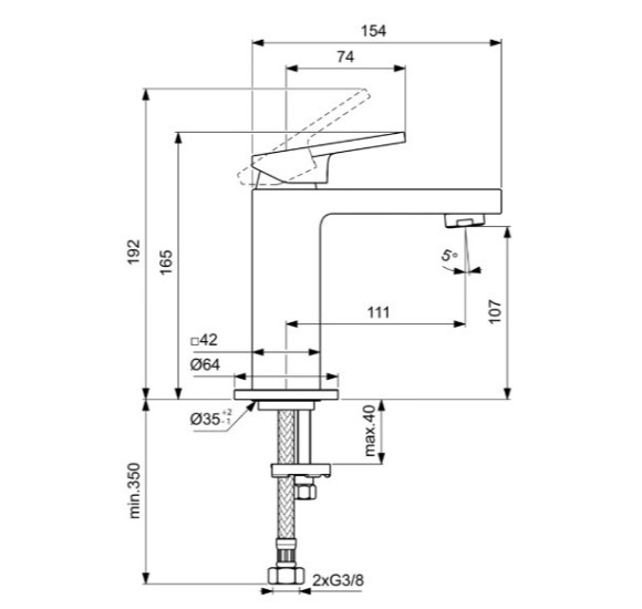 Ideal Standard Extra maišytuvas praustuvui, BD501, pasirenkama spalva
