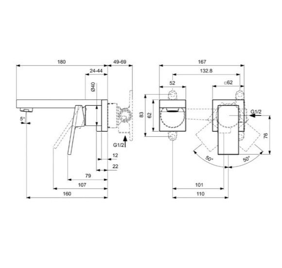 Ideal Standard Extra KIT2 2 dalių maišytuvas praustuvui, BD509, pasirenkama spalva