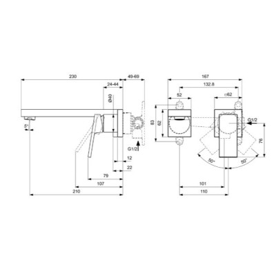 Ideal Standard Extra KIT2 2 dalių maišytuvas praustuvui, BD510, pasirenkama spalva