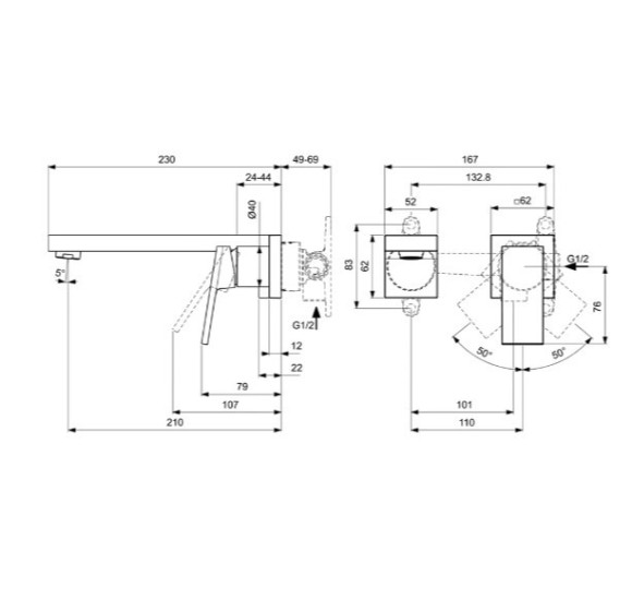 Ideal Standard Extra KIT2 2 dalių maišytuvas praustuvui, BD510, pasirenkama spalva