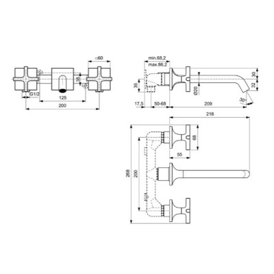 Ideal Standard Joy Neo 3 dalių maišytuvas praustuvui, BD153, pasirenkama spalva