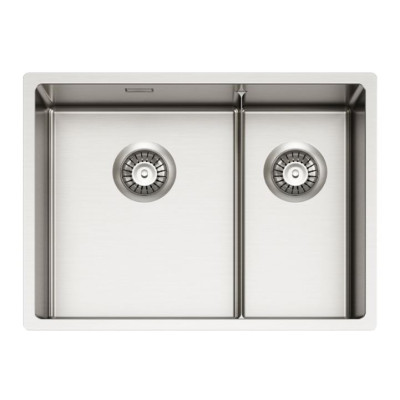 ALVEUS Nox 90 dviguba nerūdijančio plieno plautuvė (kairė)