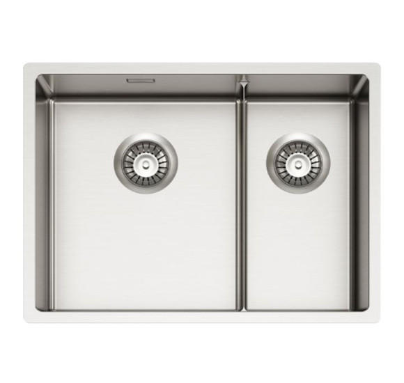 ALVEUS Nox 90 dviguba nerūdijančio plieno plautuvė (kairė)