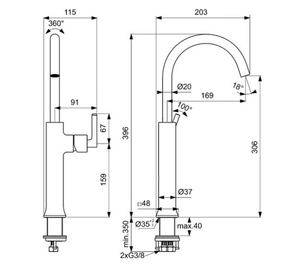 Ideal Standard Joy Neo Vessel maišytuvas praustuvui, BD156, pasirenkama spalva