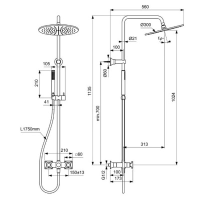 Ideal Standard Joy Neo dušo sistema, pasirinkite spalvą