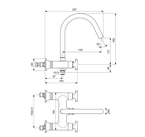 Ideal Standard Joy Neo vonios/dušo maišytuvas, BD160, pasirenkama spalva