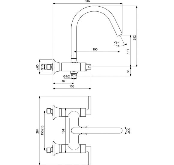 Ideal Standard Joy Neo vonios/dušo maišytuvas, BD161, pasirenkama spalva