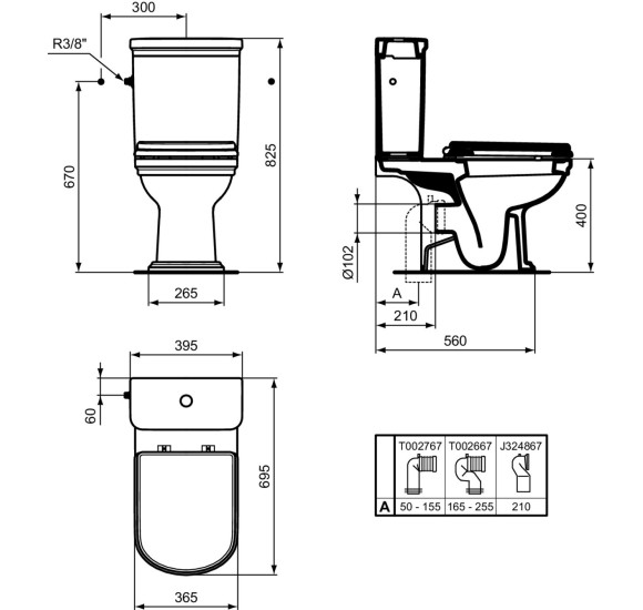 Ideal Standard Calla pastatomo WC bakelis, E251301