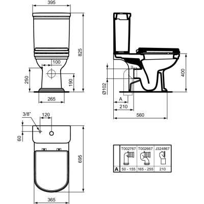 Ideal Standard Calla pastatomo WC bakelis, E251201