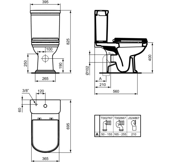 Ideal Standard Calla pastatomo WC bakelis, E251201