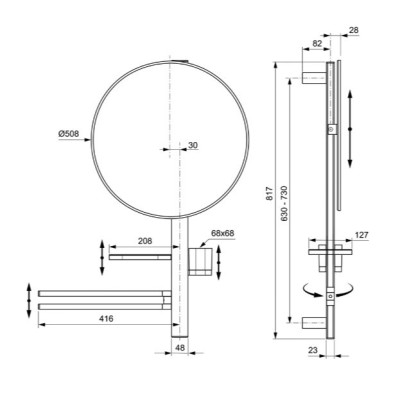 Ideal Standard ALU+ L veidrodėlis, BD587, pasirenkamos spalvos